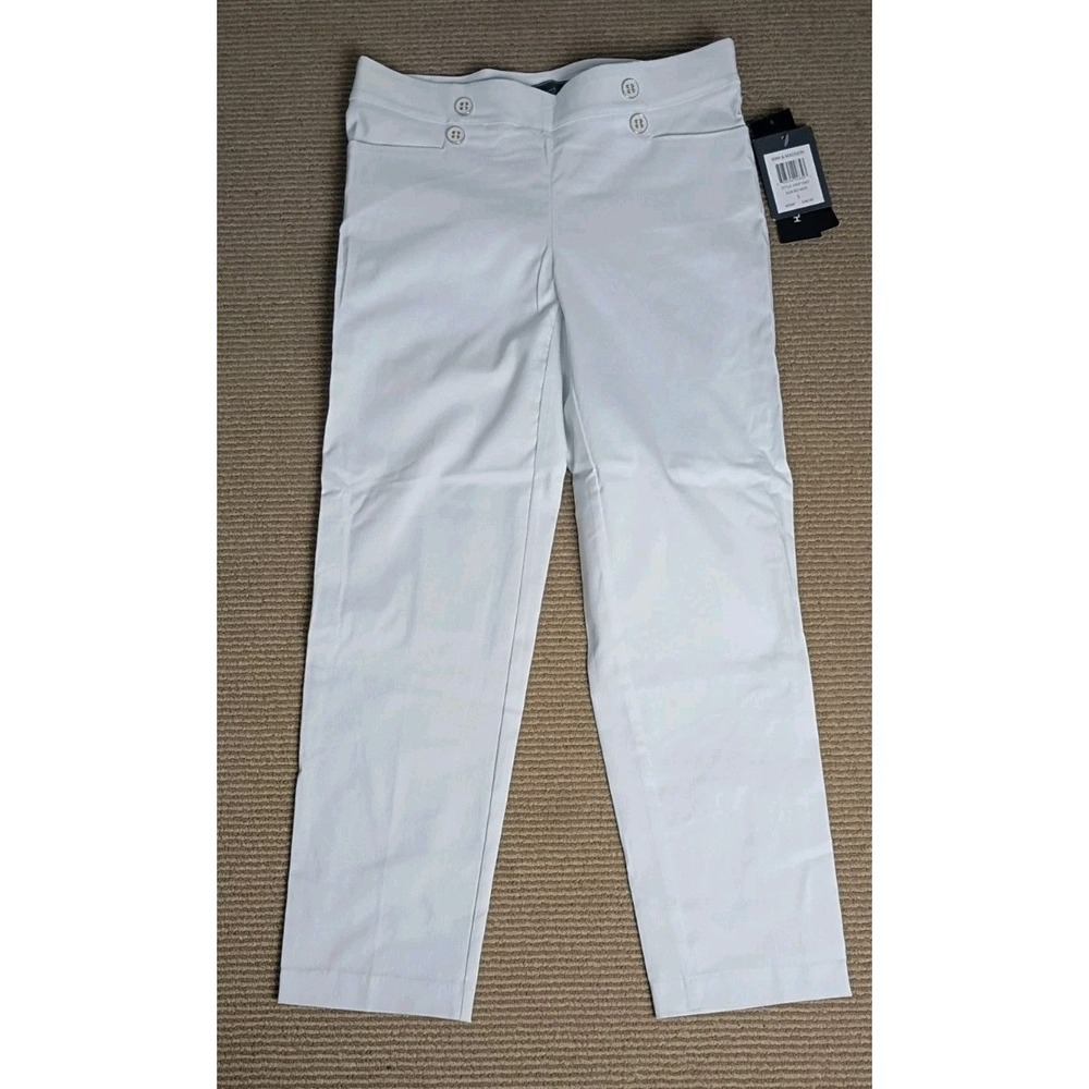 89th & Madison White Pull On Comfort Waist Crop Pants Size S NWT